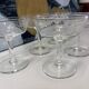 Set of 5 engraved champagne glasses from the 50s