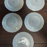Dessert plates, set of five, Creil Montereau iron earth
