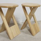 Pair of Adrian Reed folding stools from the 80s