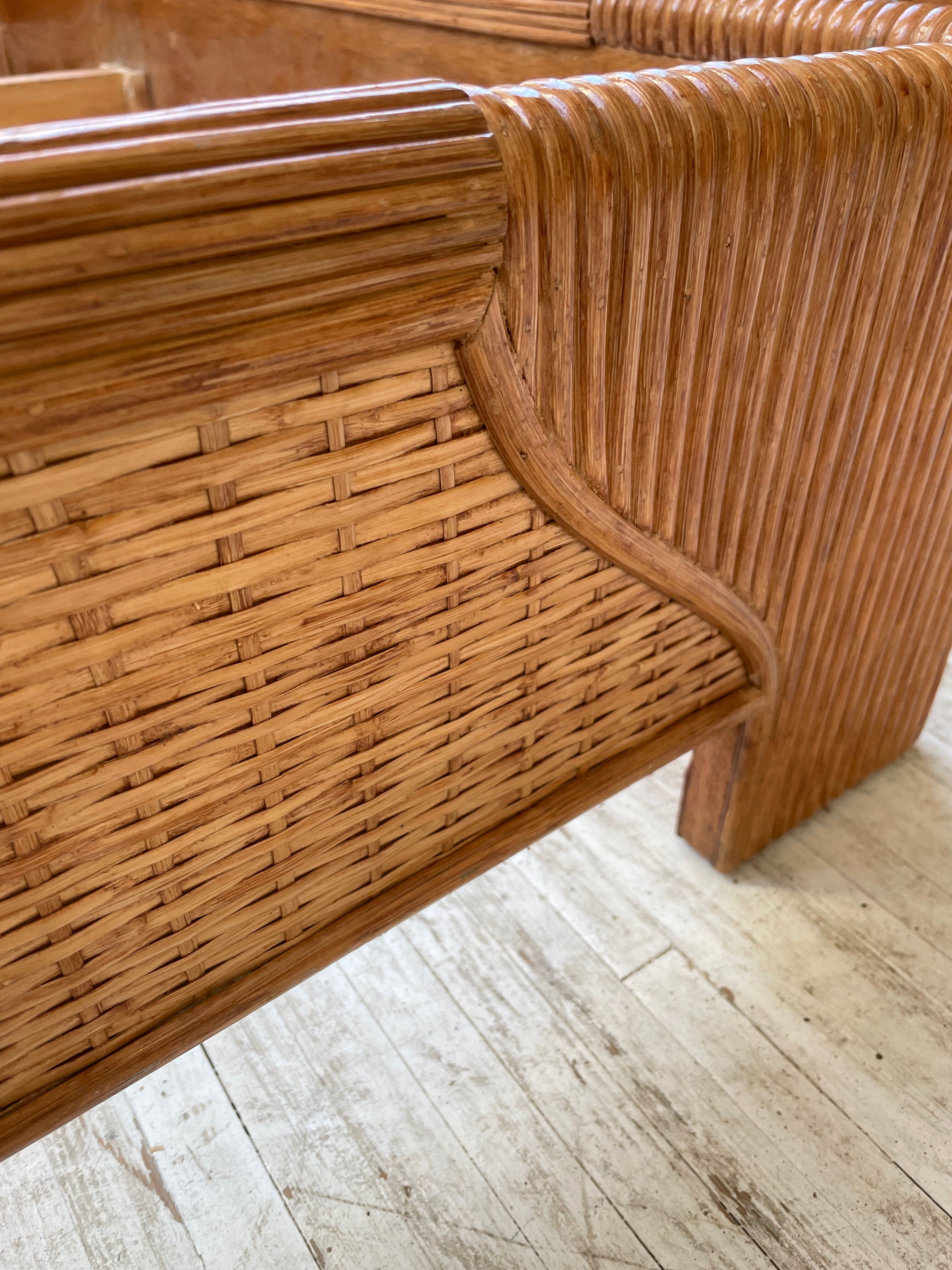 Bed 1 place "palm" wicker and rattan Vivai Del Sud