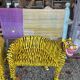 Painted wooden tiger chair