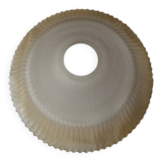 Bicolour glass bowl-shaped lampshade