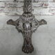 Bistro table with cast iron leg
