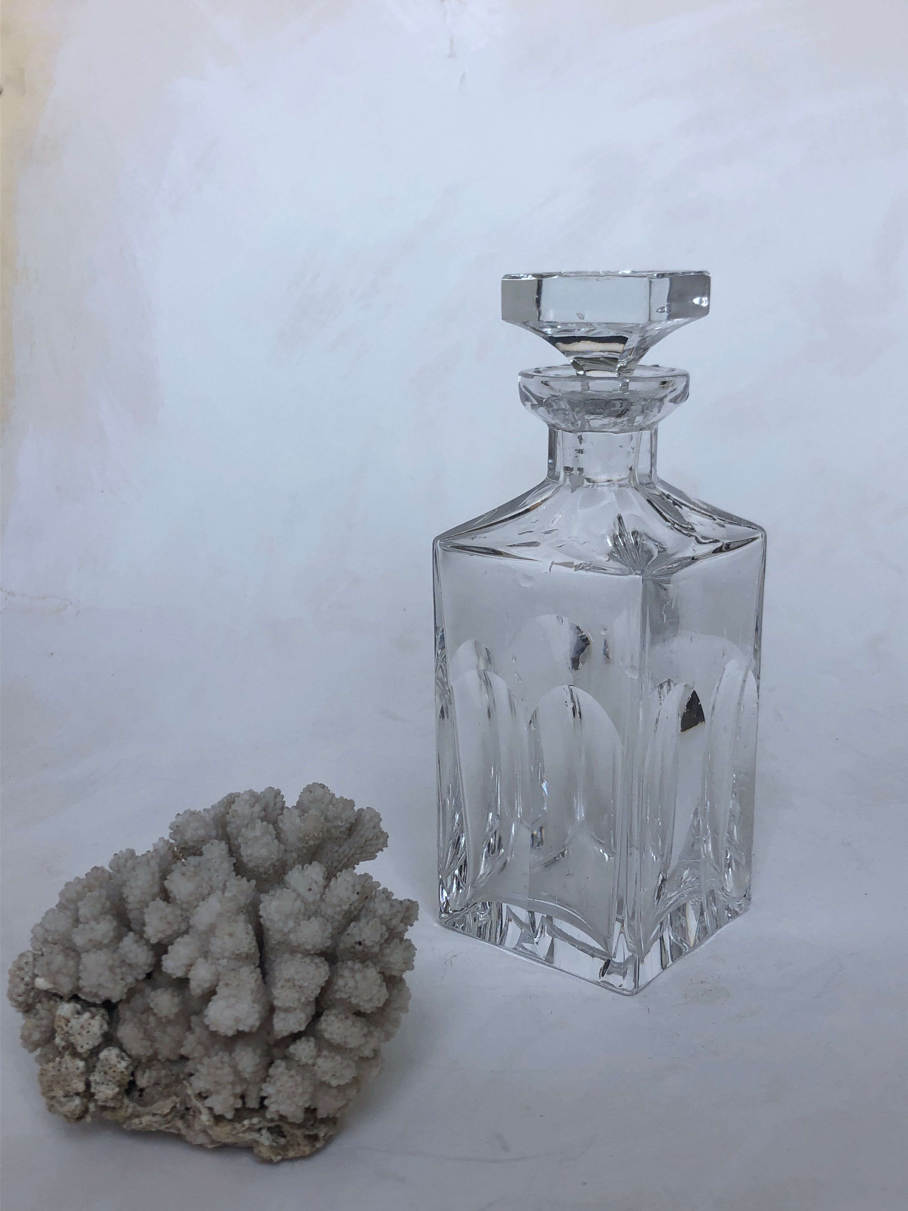 Chiseled crystal carafe