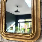 Antique mirror 42.5/36.5cm Louis-Philippe gilded with gold leaf, mercury