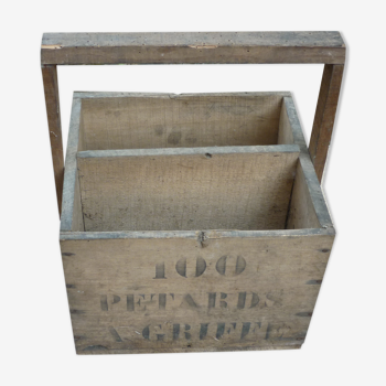 Old SNCF wood storage basket