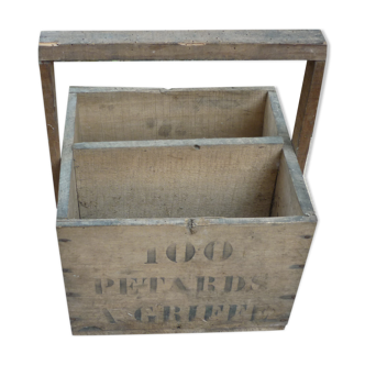 Old SNCF wood storage basket