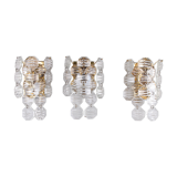Crystal Wall Lamps set of 3 by J.T. Kalmar, 1960s
