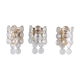 Crystal Wall Lamps set of 3 by J.T. Kalmar, 1960s