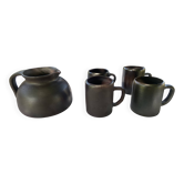 Stoneware jug and cups by Jean Dubost