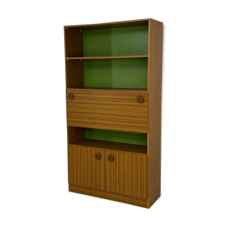 Bookcase with integrated office/bar design 60s-70s