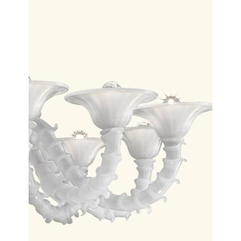 Contemporary White Rezzonico Glass Chandelier