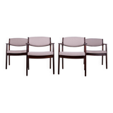Fauteuils en Palissandre par Erik Buch pour Ørum Møbelfabrik, 1960s, Set de 4