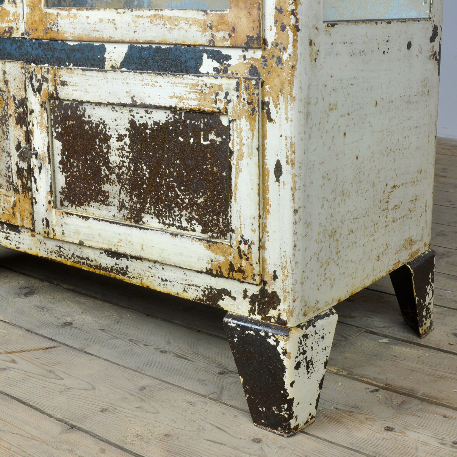 Vintage Steel And Glass Medical Cabinet, 1930's