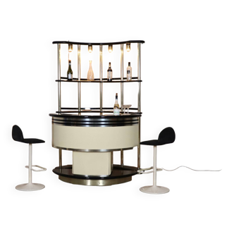 Ensemble de bar Mid-Century par Stilglass Donati, Italie 1970