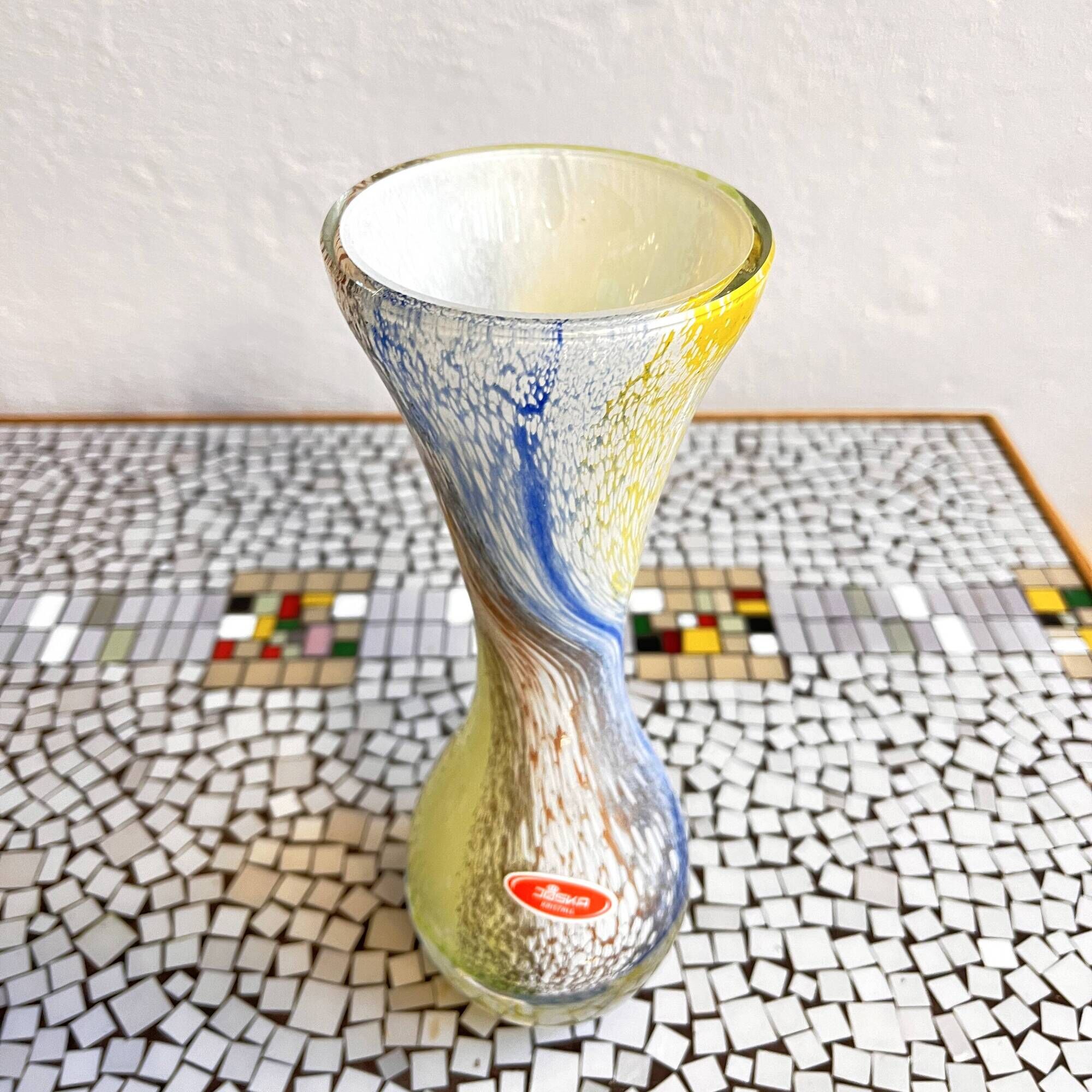 Glass vase Joska Kristall Mundgeblasen Germany 1970s.
