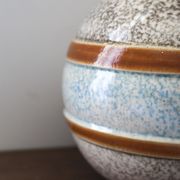 Vase boule céramique émaillée art déco signé
