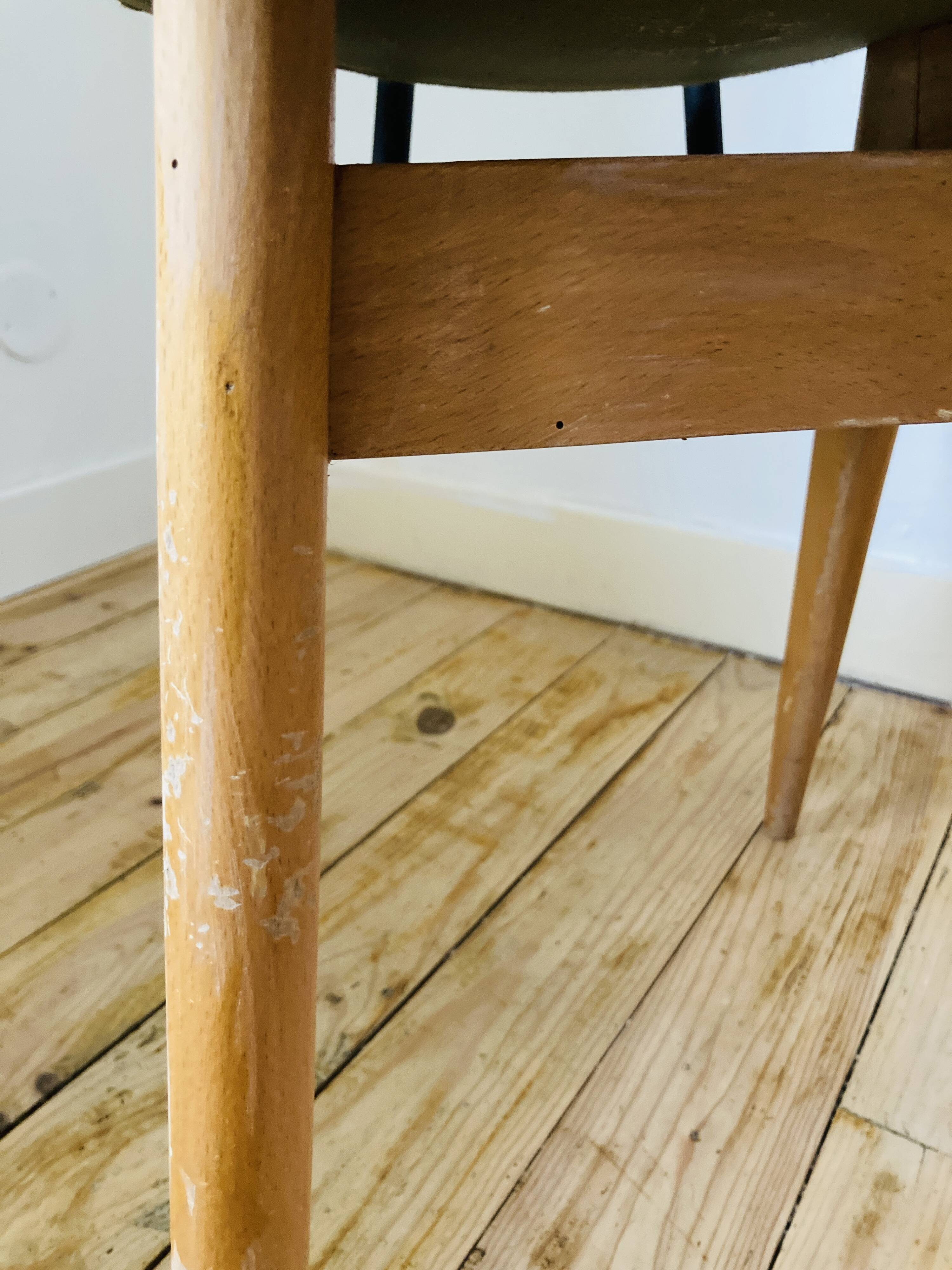 Green scandinavian wooden chairs 60/70