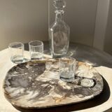 Very large pocket or dish in petrified wood