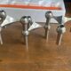 Set of 3 S22 candle holders and 9 vintage 1970 NAGEL modular candles in box.
