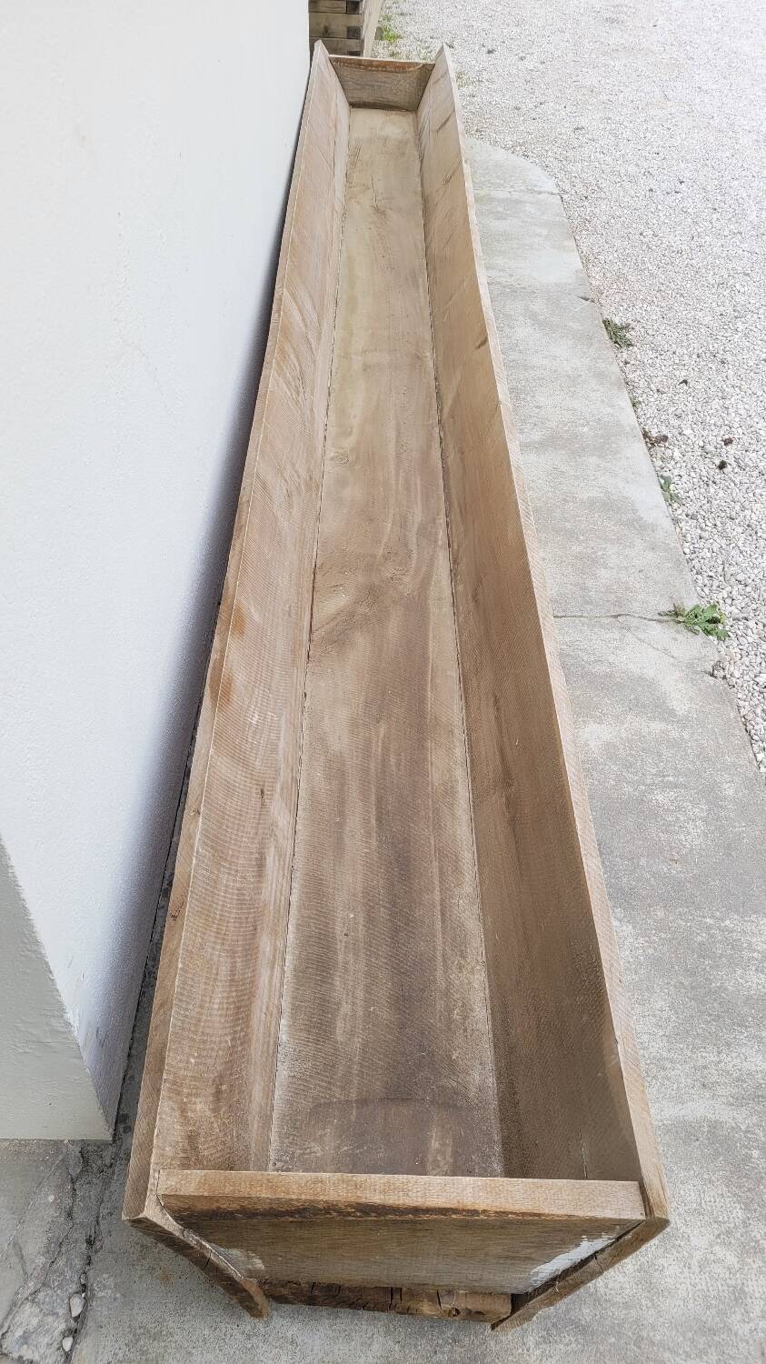 Old wooden trough Oak trough planter