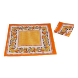 Set of 5 vintage orange napkins