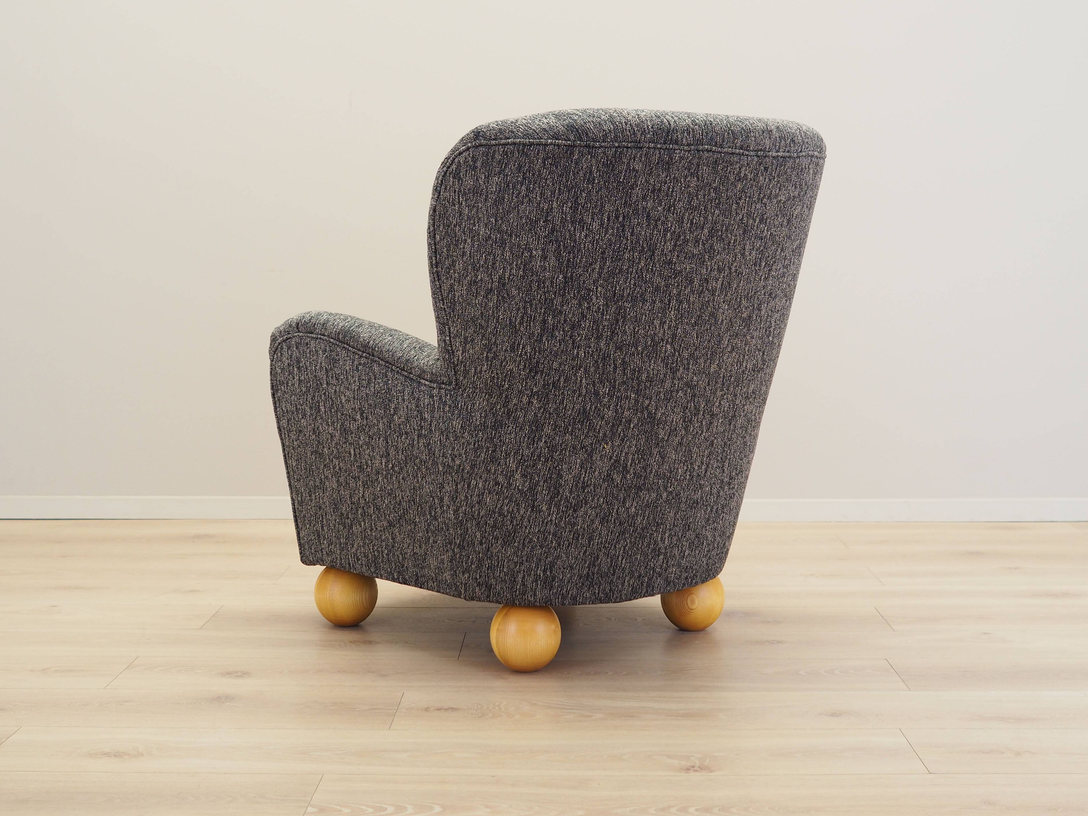 Grey armchair, Scandinavian design, production: Denmark