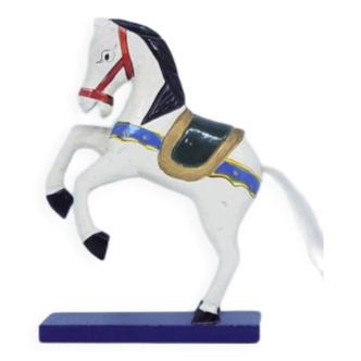 vintage colored wooden figurine circus horse