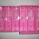 Set of 6 Flutes 15 cl Cristal d'Arques model Lady Diamond