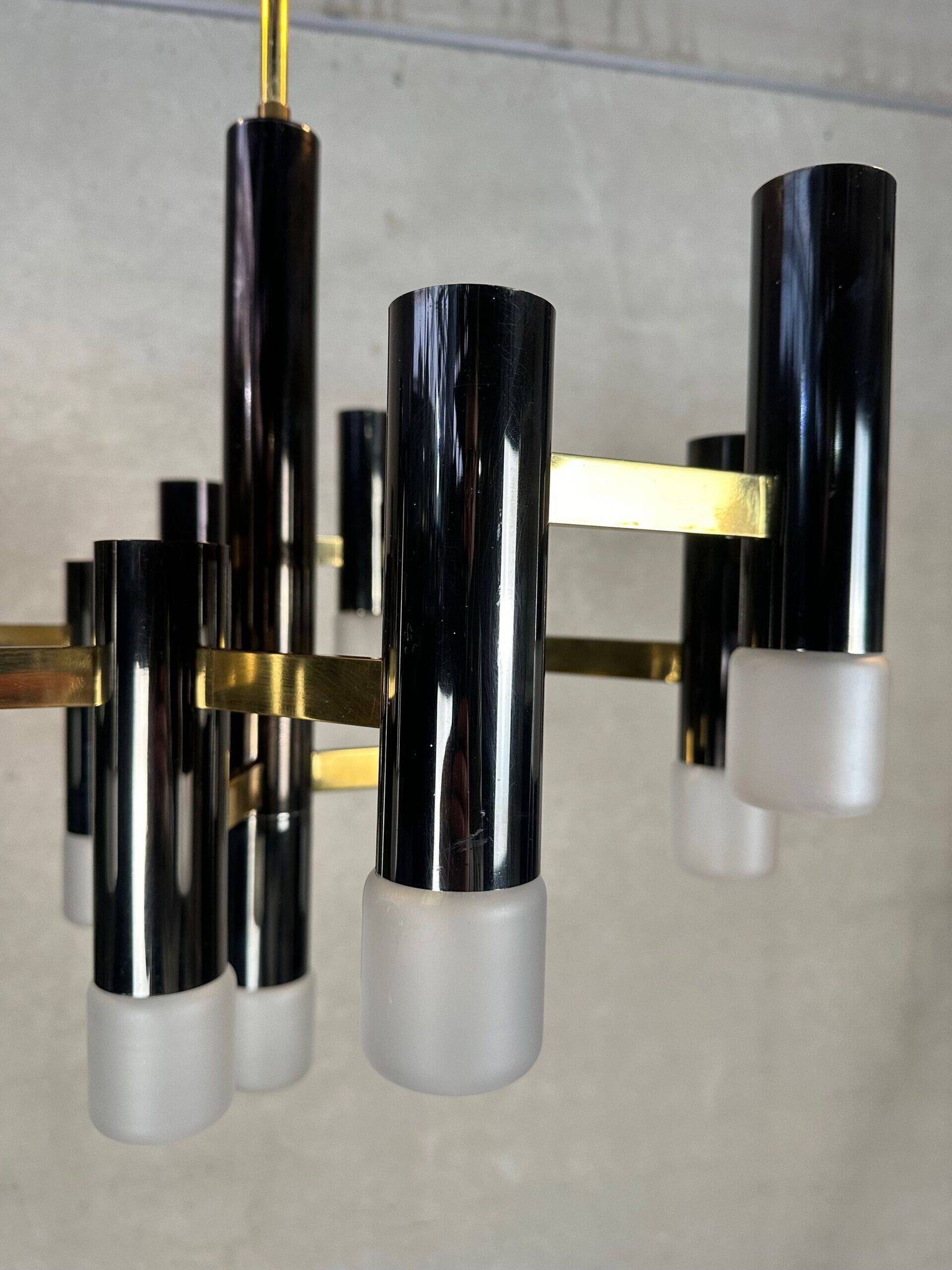 Vintage design 'hexagon' black & gold chandelier – Boulanger