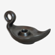 Matt black ceramic cellar rat candle holder 50s