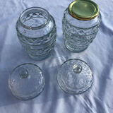 Lot 2 serving jam jars