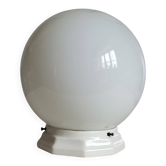 Opaline ball ceiling light, Art Deco/industrial — 1930s-1950s