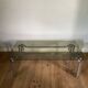 Vintage 70s table in tubular chrome and smoked glass