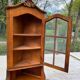 Vitrine d'angle 2 corps encoignure anglaise victorienne en bois