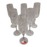 St Louis crystal champagne flutes, Gérard model