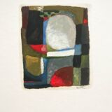 Painting "Abstraction" HSP by JM Brossat (born in 1946)