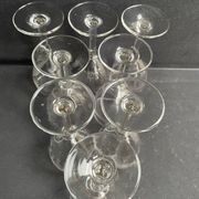 8 guilloché footed glasses – Art Nouveau
