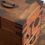 Japanese ko-dansu with hinged lid and paulownia wood drawers, Meiji–Taishō period, circa 1868–1926.