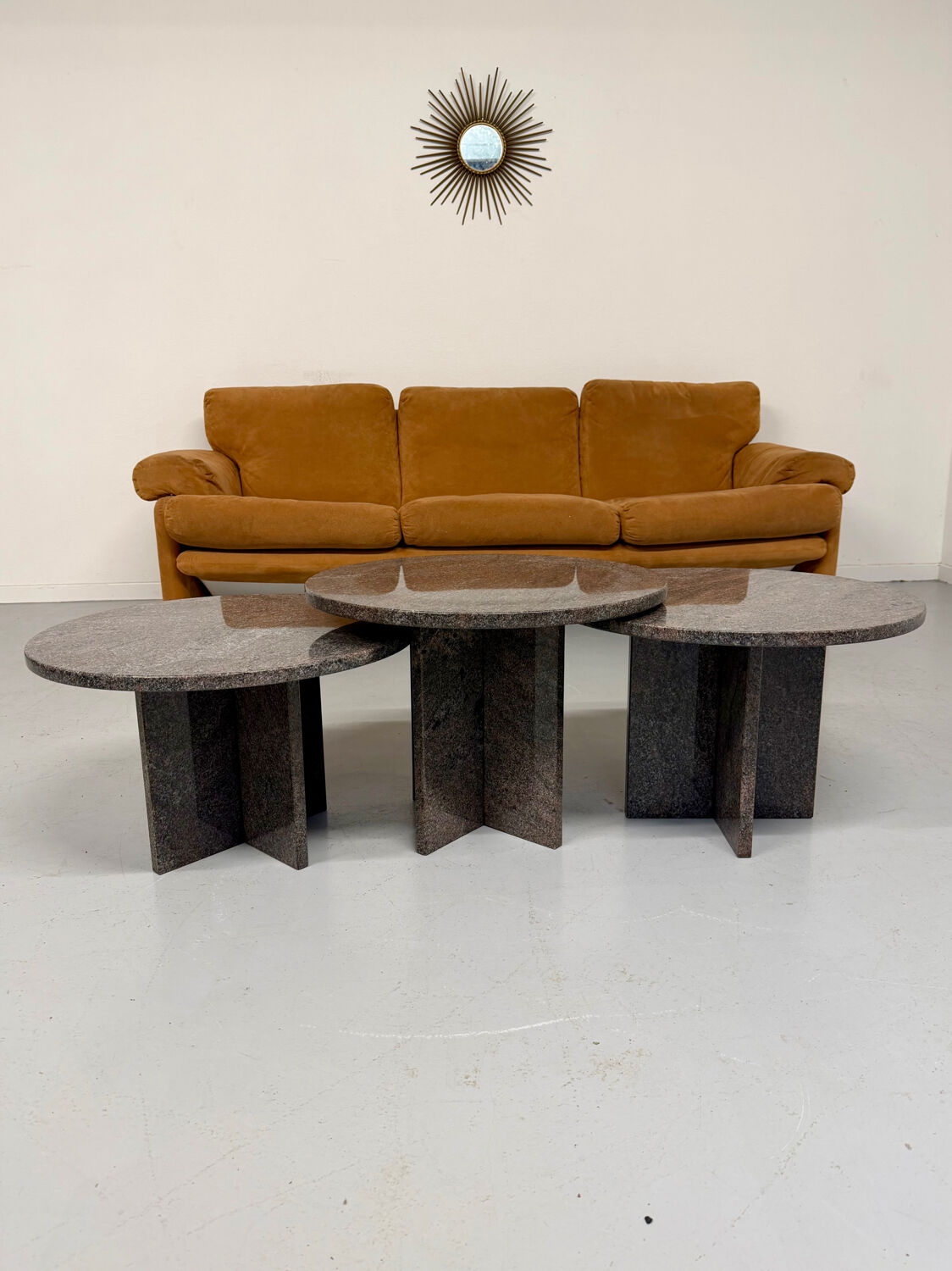 Three-seater alcantara canapé design by Tobia Scarpa for BB ITALIA vintage.