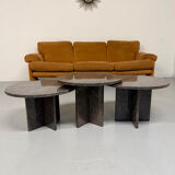 Three-seater alcantara canapé design by Tobia Scarpa for BB ITALIA vintage.