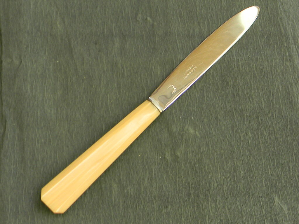 Set of 11 cheese knives or vintage dessert stainless steel blade.