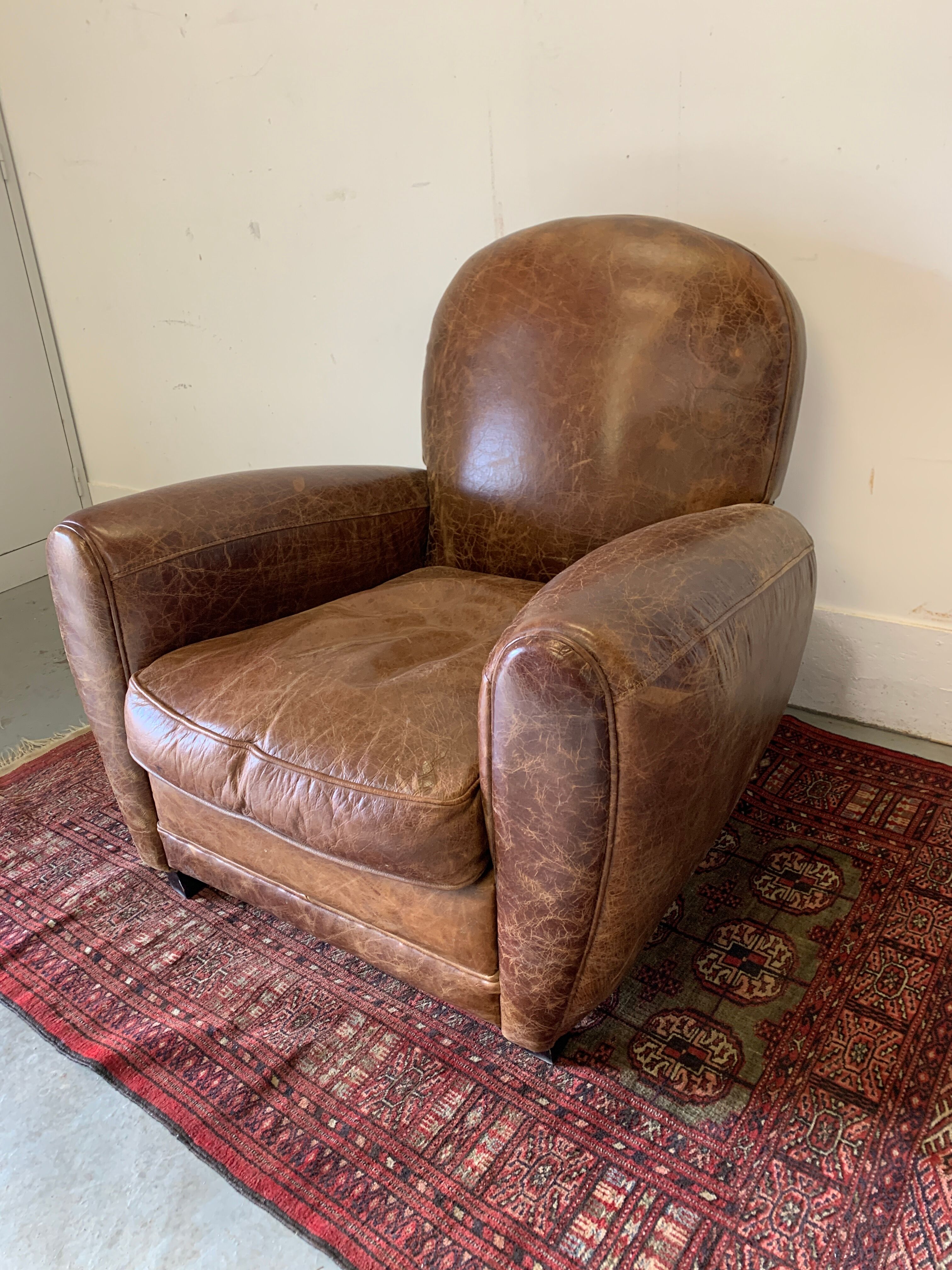 Leather club chair