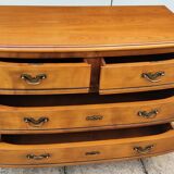 Louis XV style sideboard, mid-20th century, in solid light cherry, 4 drawers, 2 with keys.