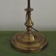 French Antique Brass Anglepoise Table Lamp Patterned Glass Pink Edged Shade 5131