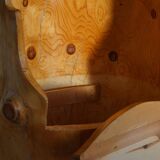 Sculptural Wabi Sabi Brutalist Chair in Solid Pine, Swedish, 1960s