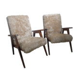Pair of scandinavian vintage armchairs from the 60s reclining