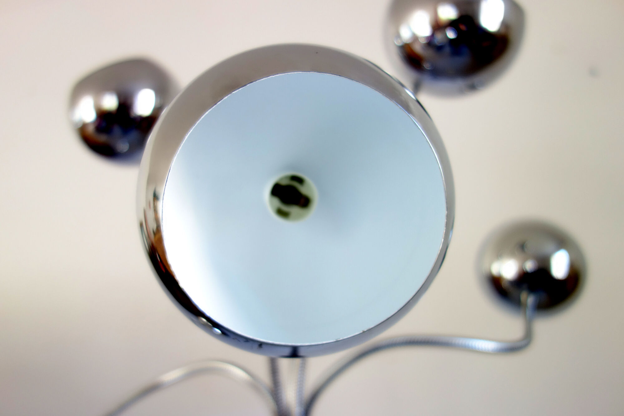 Floor lamp chrome spring 5 balls vintage