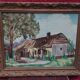 Oil on house mounted panel on the edge of the woods