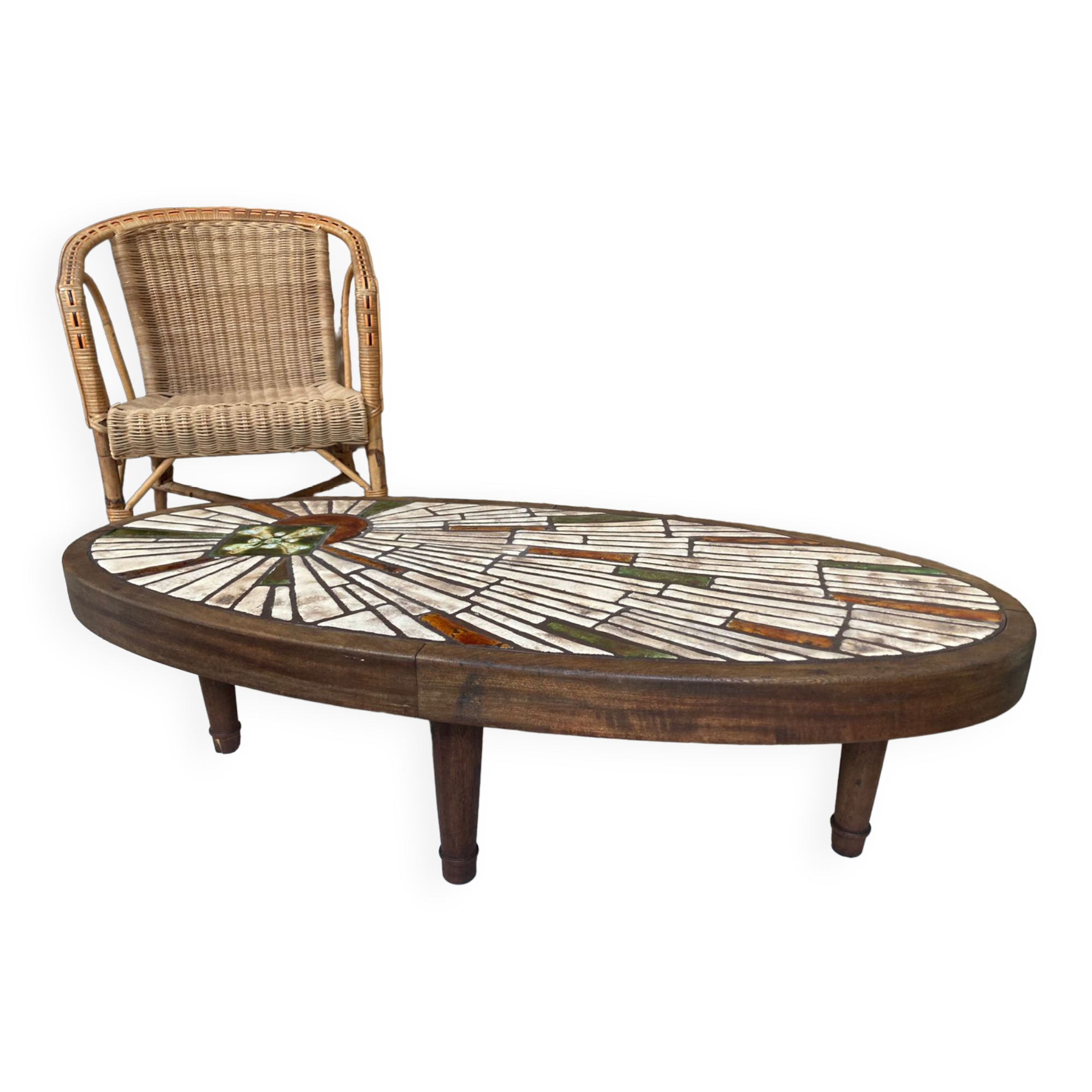 Oval ceramic coffee table